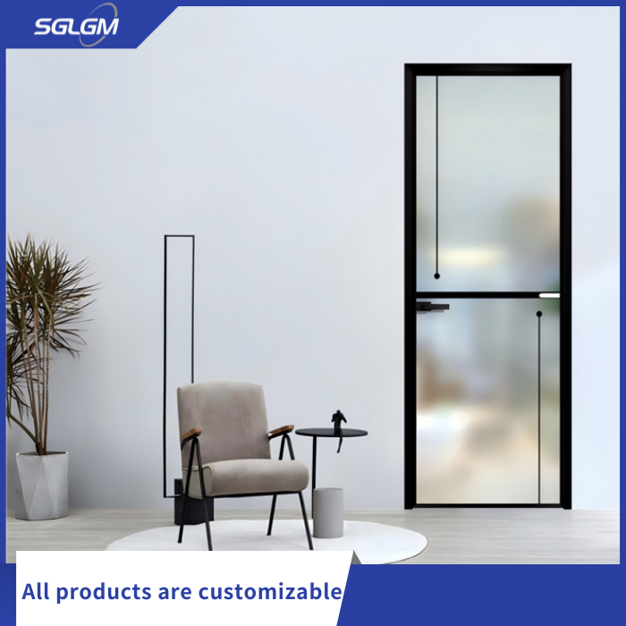 Puertas internas de vidrio de aluminio negro