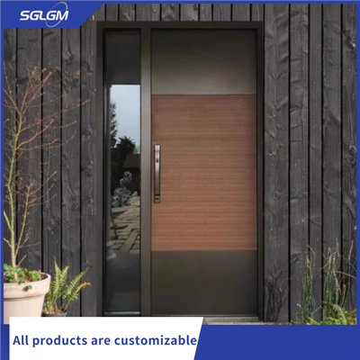 Puerta de entrada de madera moderna